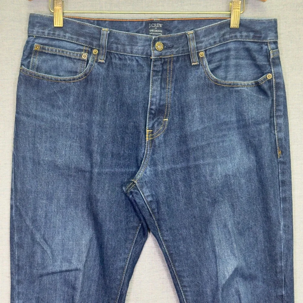 J.Crew The Driggs Men's Slim Fit Dark Wash Denim Jeans Classic Cotton Size 34x32